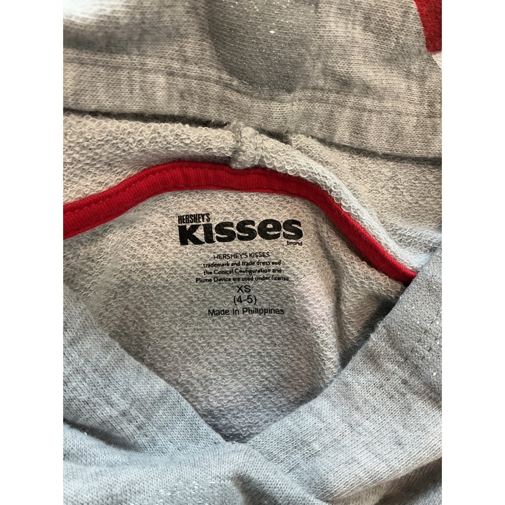 Hershey's Kisses Girls Grey Red Hooded Tutu Dress XS 4-5 Valentine's Day Sweet - Picture 5 of 8